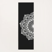 Witte Mandala op Zwarte Achtergrond Yogamat (Achterkant)