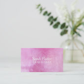 Witte Mandala over Geweven Donkerroze Waterverf 2 Visitekaartje (Staand voorkant)