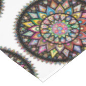 Witte Mandala Regenboog Indiase Patroon Tafelkleed (Gekanteld)