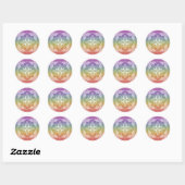 Witte Mandala sticker op regenboog (Vel)