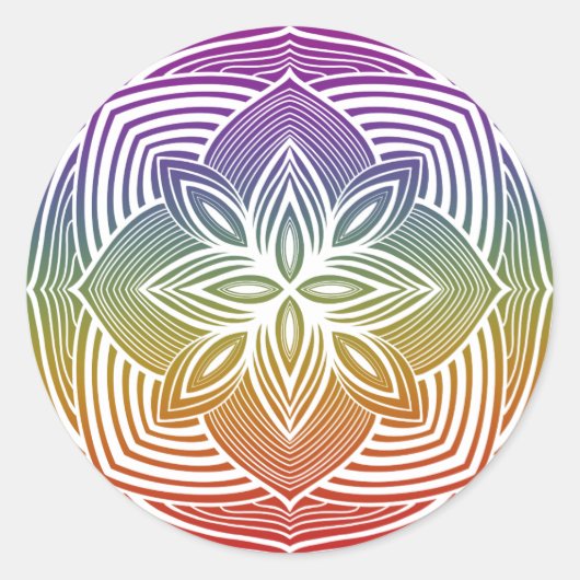 Witte Mandala sticker op regenboog (Voorkant)