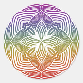 Witte Mandala sticker op regenboog