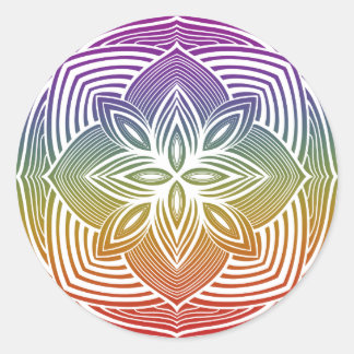 Witte Mandala sticker op regenboog