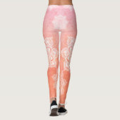 Witte mandala's op de achtergrond van koraalmarmer leggings (Achterkant)
