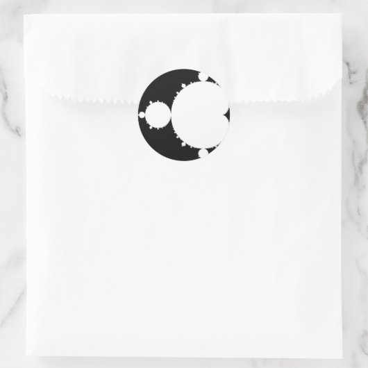 Witte Mandelbrot Ronde Sticker (Tas)