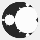 Witte Mandelbrot Ronde Sticker (Voorkant)