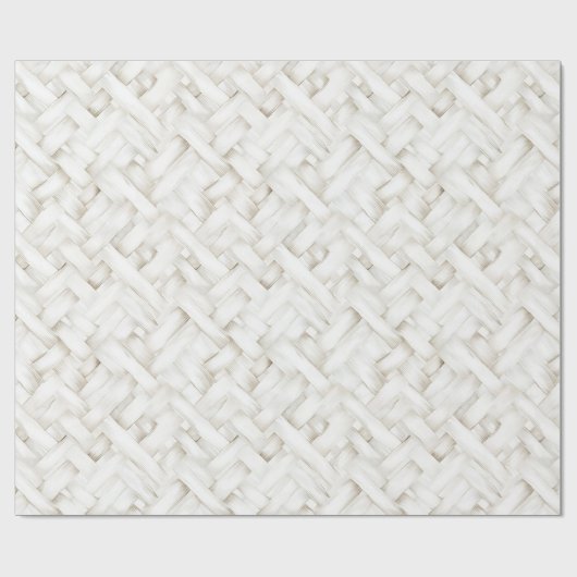 Witte mandvlechtbruiloft cadeaupapier (Vlak)