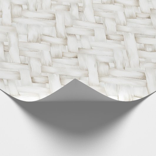 Witte mandvlechtbruiloft cadeaupapier (Hoek)