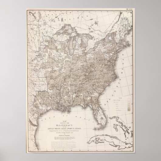 Witte mannelijke analfabetisme poster (Voorkant)