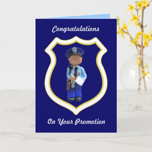 Witte mannelijke politieagent Aangepaste Kaarten v (Gele Bloem)