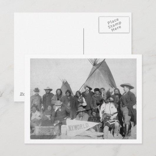 Witte Mannen (inclusief Buffalo Bill) en Lakota Briefkaart (Voorkant / Achterkant)