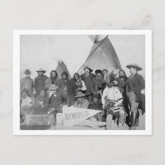 Witte Mannen (inclusief Buffalo Bill) en Lakota Briefkaart (Voorkant)