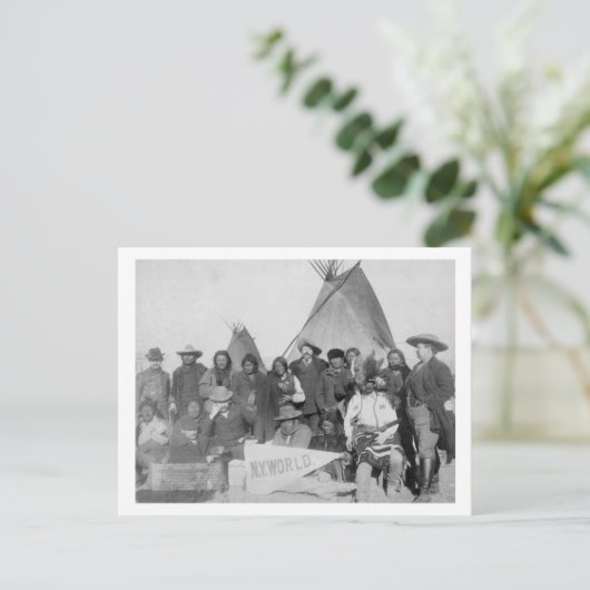 Witte Mannen (inclusief Buffalo Bill) en Lakota Briefkaart (Staand voorkant)
