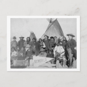 Witte Mannen (inclusief Buffalo Bill) en Lakota Briefkaart