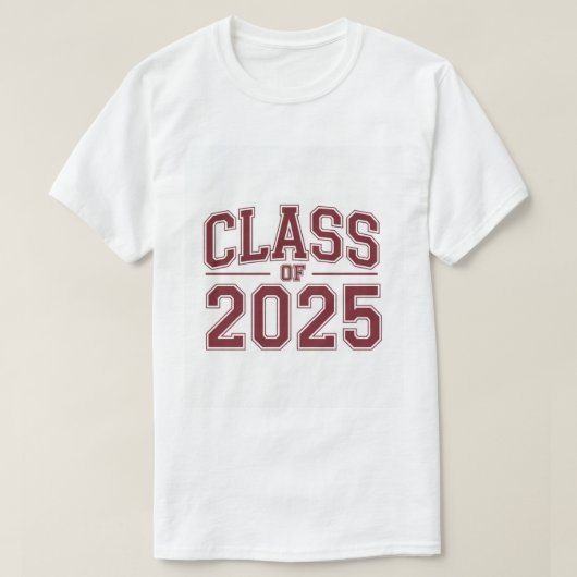Witte Mannen Shirt Klasse van 2025 (Design voorkant)