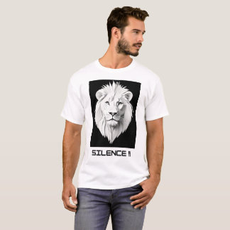 Witte mannen shirt met leeuwenhouding