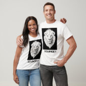 Witte mannen shirt met leeuwenhouding (Unisex)