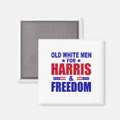 Witte Mannen Voor Harris En Vrijheid Magneet (Voorkant / Achterkant)