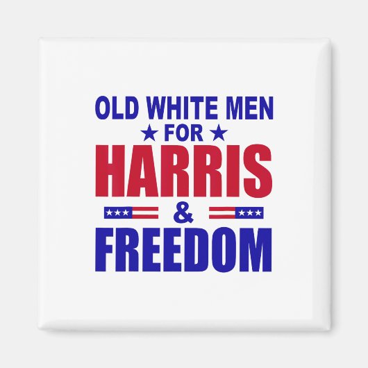 Witte Mannen Voor Harris En Vrijheid Magneet (Voorkant)
