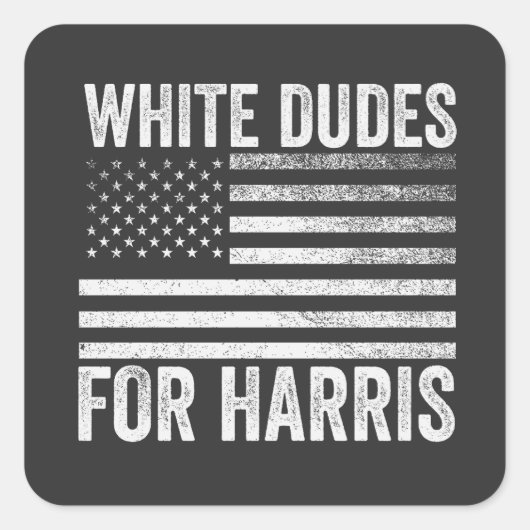 Witte mannen voor Kamala Harris 2024 Vierkante Sticker (Voorkant)