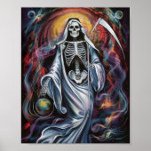 Witte mantel Santa Muerte Poster (Voorkant)