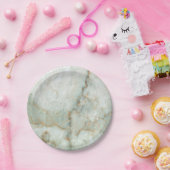 Witte Marbe Papieren Bordje (Feest)