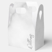 Witte Marble Modern Script Persoonlijke naam Bedankdoosjes (Geopend)