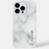 Witte Marble Modern Script Persoonlijke naam Case-Mate iPhone Case (Achterkant)