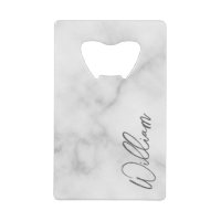 Witte Marble Modern Script Persoonlijke naam