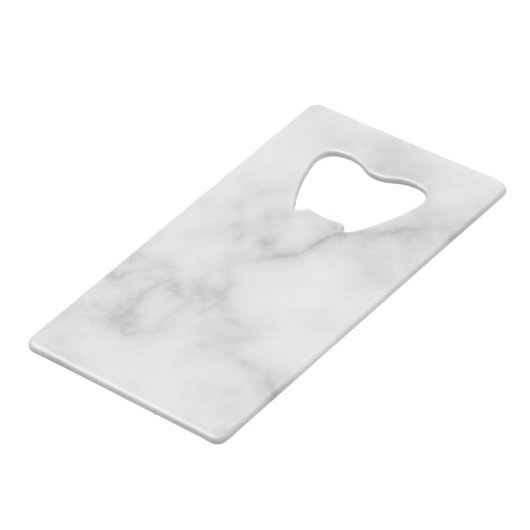 Witte Marble Modern Script Persoonlijke naam Creditkaart Flessenopener (Achterkant Gekanteld)