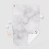 Witte Marble Modern Script Persoonlijke naam Golfhanddoek (Insitu)
