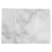 Witte Marble Modern Script Persoonlijke naam Groot Cadeauzakje (Achterkant)