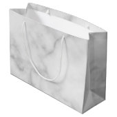 Witte Marble Modern Script Persoonlijke naam Groot Cadeauzakje (Achterkant Gekanteld)