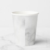 Witte Marble Modern Script Persoonlijke naam Papieren Bekers (Rechts)
