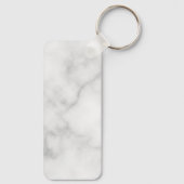Witte Marble Modern Script Persoonlijke naam Sleutelhanger (Achterkant)