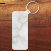 Witte Marble Modern Script Persoonlijke naam Sleutelhanger (Achterkant)