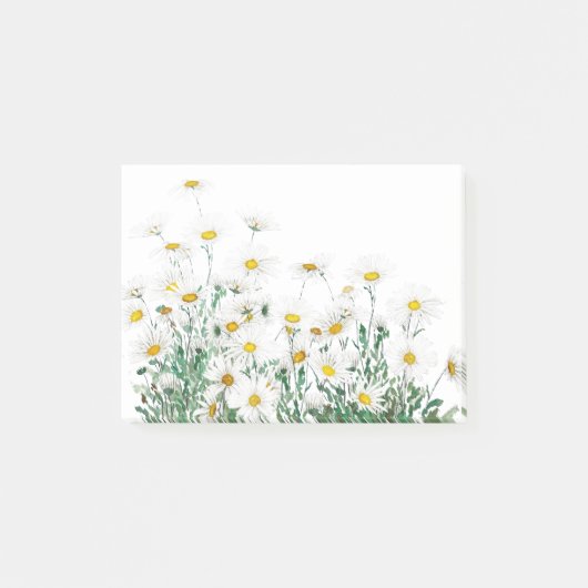 witte margaret daisy horizontale waterverf post-it® notes (Voorkant)