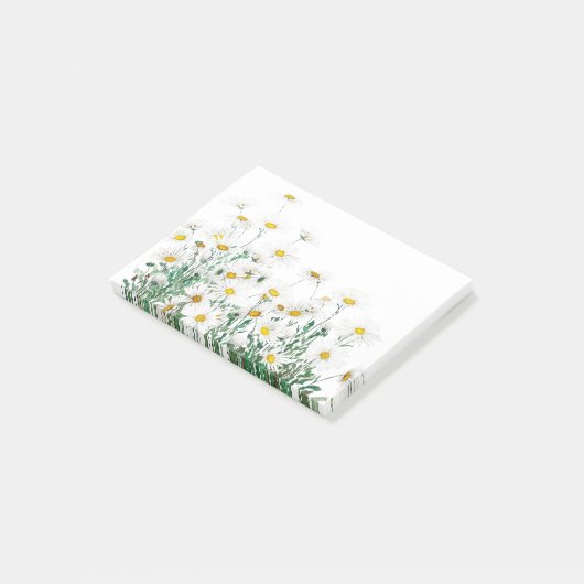 witte margaret daisy horizontale waterverf post-it® notes (Schuin)