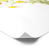 witte Margaret daisy waterverf en inktbouquet Poster (Hoek)