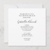 Witte Margriet Bloem Post-Huwelijks Brunch Kaart (Achterkant)