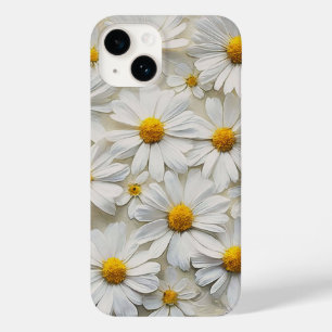 Witte margrieten over noodlijdend papier Case-Mate iPhone 14 hoesje