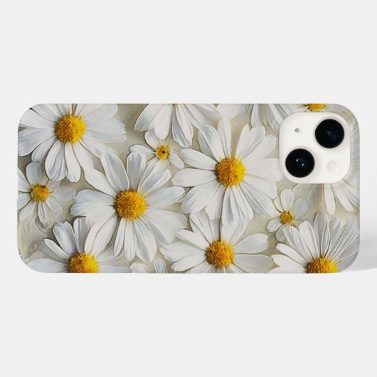 Witte margrieten over noodlijdend papier Case-Mate iPhone case (Achterkant (horizontaal))