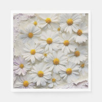 Witte margrieten over noodlijdend papier