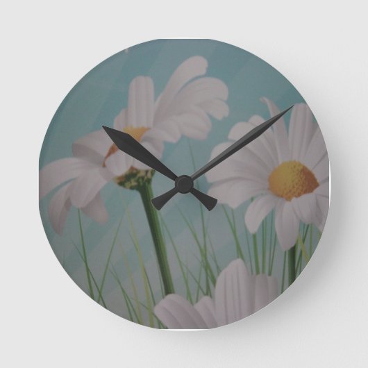 WITTE MARGRIETEN RONDE KLOK (Voorkant)