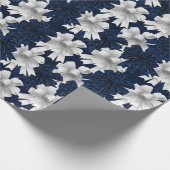 Witte Marine Blauwe Bogen Vakantie Cadeaupapier (Hoek)