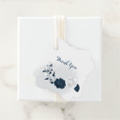 Witte & marine bloemen dank u bedankjes labels (In situ)