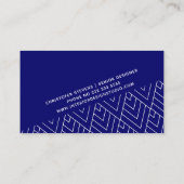 Witte marine geometrische minimalistische interieu visitekaartje (Achterkant)