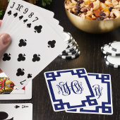 Witte Marine Griekse Key Vine Script Monogram DIY  Pokerkaarten