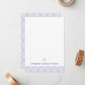 Witte marine minimalistische geometrische visiteka notitiekaartje (Voorkant / Achterkant in situ)