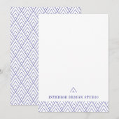 Witte marine minimalistische geometrische visiteka notitiekaartje (Voorkant / Achterkant)